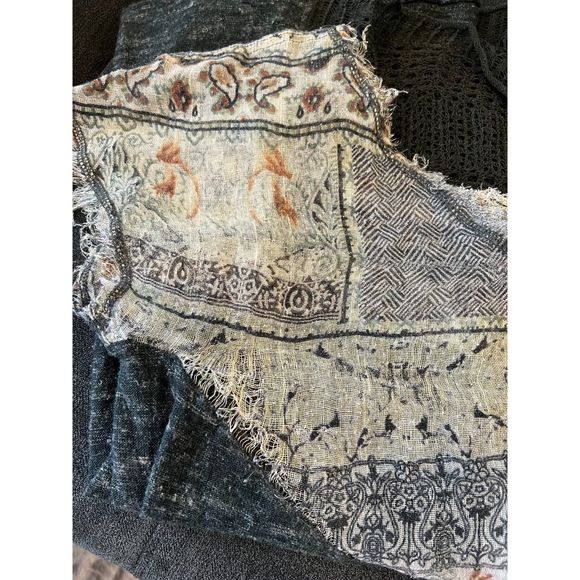 Free People Cap Sleeve Top Crochet Green Size Medium a892 - Picture 4 of 4